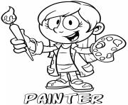 Printable professions painter coloring pages