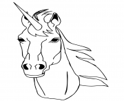 Printable realistic unicorn head coloring pages