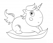 Printable baby chibi unicorn coloring pages