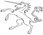 Printable rearing unicorn 1 coloring pages