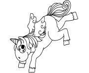 Printable bucking cartoon unicorn coloring pages