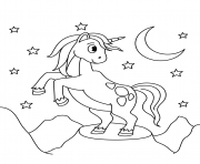 Printable midnight unicorn coloring pages