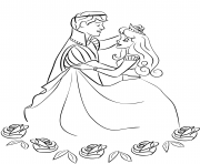 Printable prince and princess dancing coloring pages