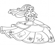 Printable dancing barbie princess coloring pages