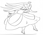 Printable dancing princess coloring pages