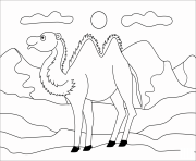 Printable camel animal simple coloring pages