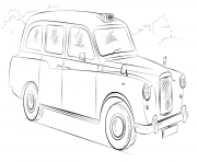 Printable london taxi cab united kingdom coloring pages