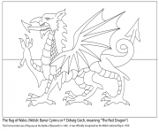 Printable flag of wales united kingdoms coloring pages