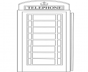 Printable red telephone box united kingdom coloring pages