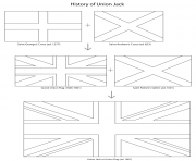 Printable union jack history united kingdoms coloring pages