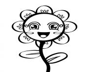 Printable cute smiling flower coloring pages