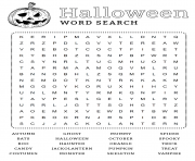 Printable Word search Halloween coloring pages