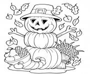 Printable pumpkin fall halloween funny coloring pages