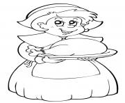 Printable woman cook turkey for thanksgiving coloring pages
