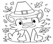 Printable Thanksgiving A Furry Friend coloring pages