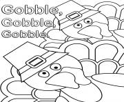 Printable Thanksgiving Turkey Gobble Gobble coloring pages