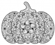 Printable pumpkin illustration hand drawn vegetable in zentangle style tribal totem for tattoo adult coloring pages