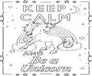 Printable keep calm and be an unicorn 2 coloring pages