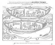 Printable find 13 differences in their journey above and below the sea coloring pages