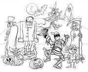 Printable Halloween Characters for Kids Fun coloring pages