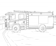 Printable fire truck scania coloring pages
