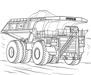 Printable caterpillar mining truck coloring pages