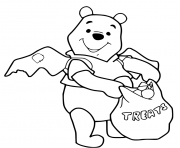 Printable winnie the pooh halloween treat coloring pages