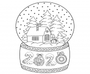 Printable 2020 toy glass snow globe house coloring pages