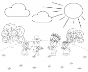 Printable thanksgiving day make new friends coloring pages