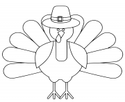 Printable turkey thanksgiving day simple easy coloring pages