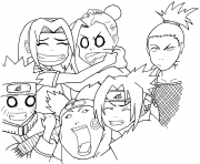 Printable naruto squad 7 and 10 coloring pages