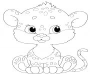 Printable cute baby panther leopard for kids coloring pages
