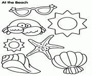 Printable Sun and Sand coloring pages