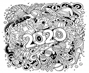 Printable New Year and Christmas Objects Page coloring pages