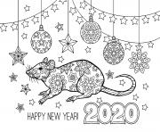 Printable 2020 Year of The Metal Rat Page coloring pages
