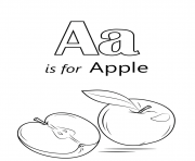 Printable letter a is for apple coloring pages