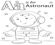 Printable letter a is for astronaut coloring pages