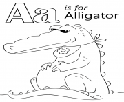 Printable letter a is for alligator coloring pages