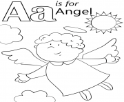 Printable letter a is for angel coloring pages