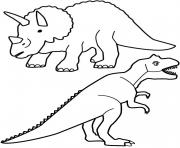 Printable Tyrannosaurus and triceratops coloring pages
