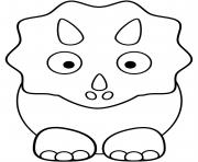 Printable Cute triceratops Baby coloring pages