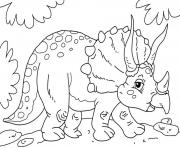 Printable Cute triceratops coloring pages