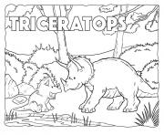 Printable Mom Triceratops and her cub coloring pages