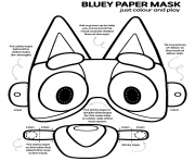 Printable Bluey Paper Mask Colour and Play coloring pages