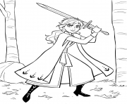 Anna with Sword coloring pages