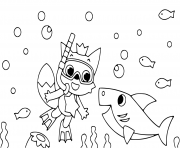 Printable Baby Sharks coloring pages