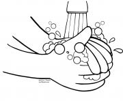 Printable wash hands kids coloring pages