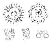 Printable different types of microbes and virus Covid 19 coloring pages