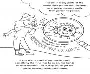 Printable coronavirus can travel through the air in a sneeze or cough coloring pages