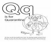 Printable Q is for Quarantine coloring pages